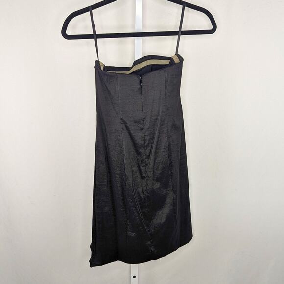VTG Cache Dress 2 LBD Y2K 90s Rosette Mini Bodycon Cocktail Party Strapless - Picture 8 of 10